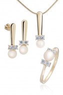 Zlatá luxusná visiaca zirkónovo-perlová kolekcia 259
