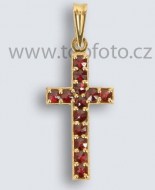 Prívesok krížik s českým granátom 386