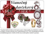 Vianočný darčekový šek 60 €