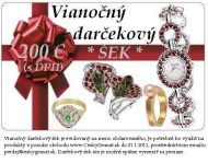 Vianočný darčekový šek 200 €